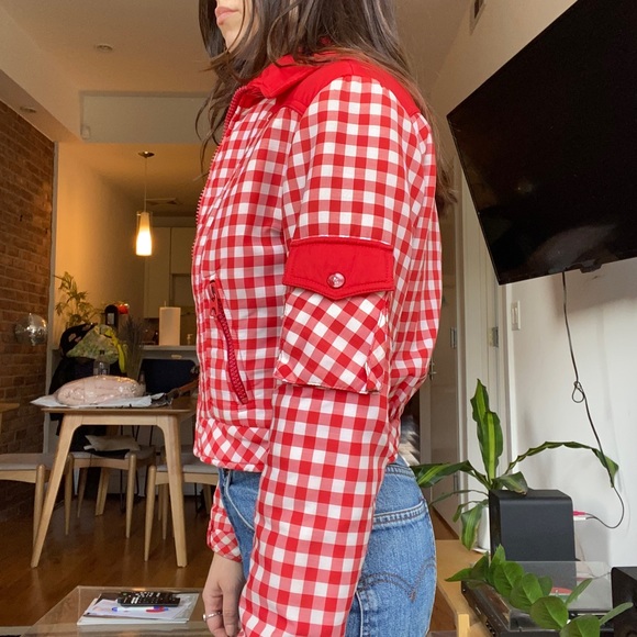 Rare Vintage Red Gingham/Checkered Western Bomber Jacket - Size Small - Picture 2 of 5